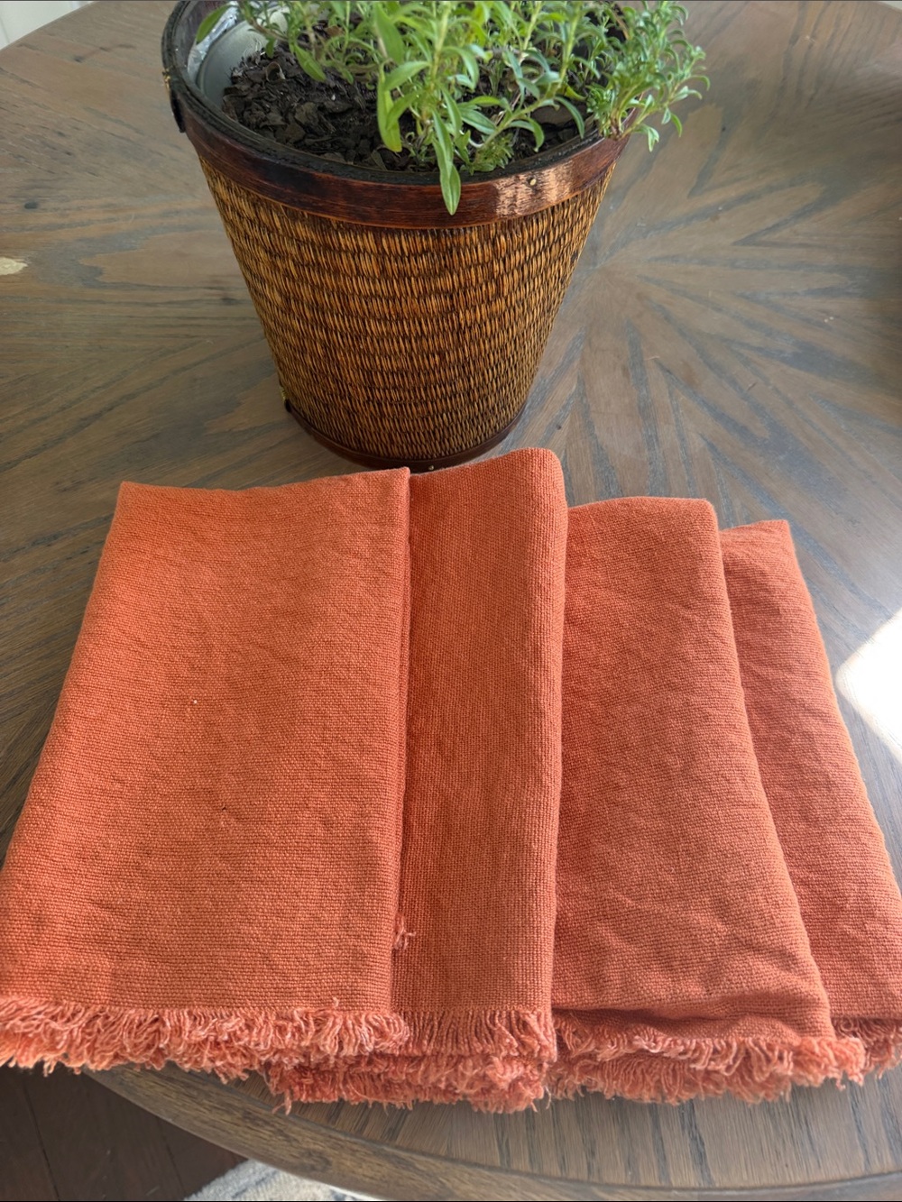 Williams Sonoma Orange Cotton Napkins - Set of 4